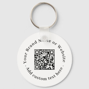 White QR Minimalist Clean Budget Design Key Ring