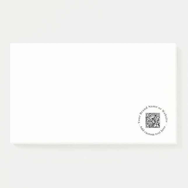White QR | Minimalist Clean Business Design Post-it Notes (Front)