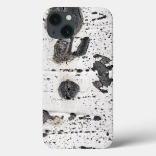 White Quaking Aspen Bark Close-Up Photograph iPhone 13 Case