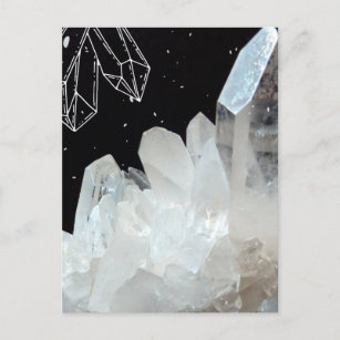 White Quartz Crystal Gemstone Geode Natural Stone Postcard