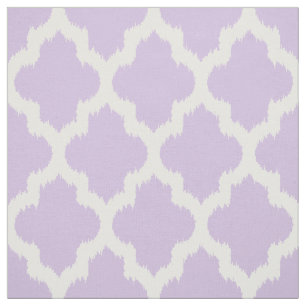 White Quatrefoil Ikat & Custom Lavender Background Fabric