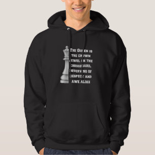 White Queen Chess Piece Power Respect Strategy Hoodie