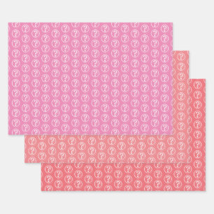 White Question Marks Pattern On Pink Wrapping Paper Sheet