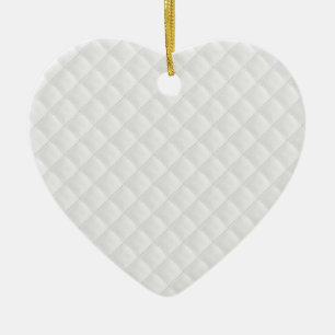 White Quilted Leather Ceramic Tree Decoration