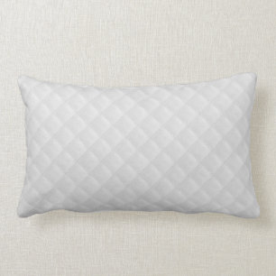White Quilted Leather Lumbar Cushion