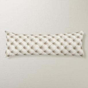 White Quilted Leather Pattern Body Cushion