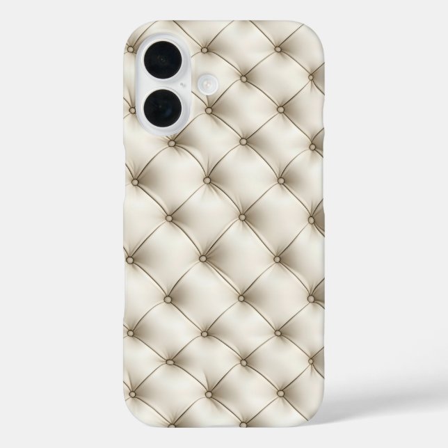 White Quilted Leather Pattern Case-Mate iPhone Case (Back)