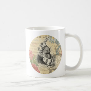 White Rabbit Alice Adventures Wonderland Art Coffee Mug