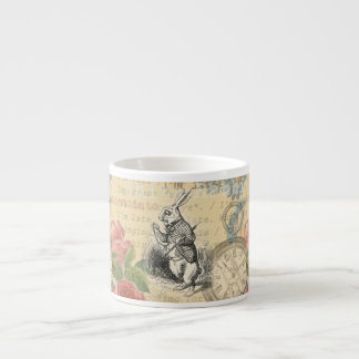 White Rabbit Alice Adventures Wonderland Art Espresso Cup