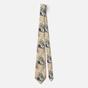 White Rabbit Alice Adventures Wonderland Art Tie