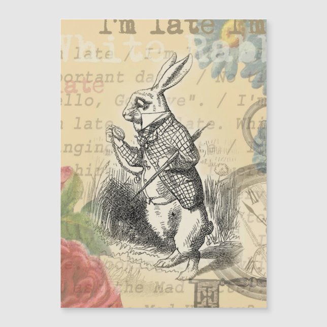 White Rabbit Alice in Wonderland Art (Front)