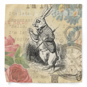 White Rabbit Alice in Wonderland Art Bandana