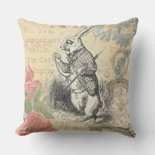 White Rabbit Alice in Wonderland Art Cushion