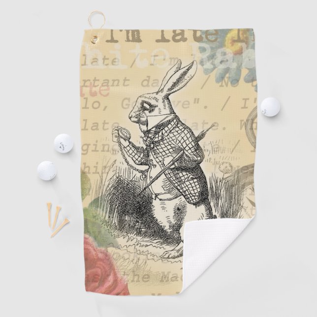 White Rabbit Alice in Wonderland Art Golf Towel (InSitu)