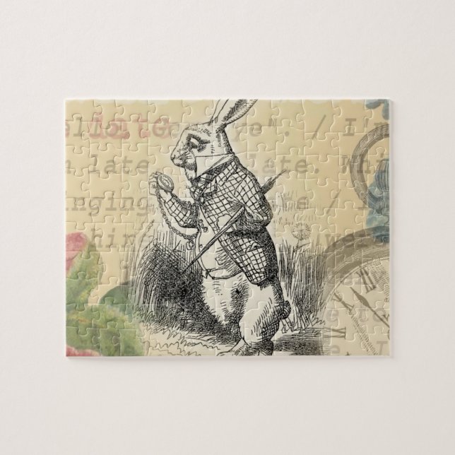White Rabbit Alice in Wonderland Art Jigsaw Puzzle (Horizontal)