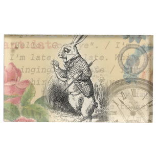 White Rabbit Alice in Wonderland Art Place Card Holder