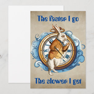 White Rabbit , Alice In Wonderland character. Card