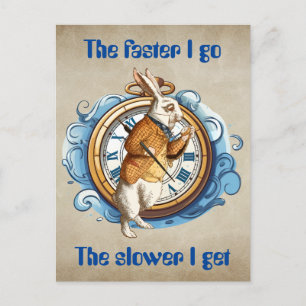 White Rabbit , Alice In Wonderland character. Postcard