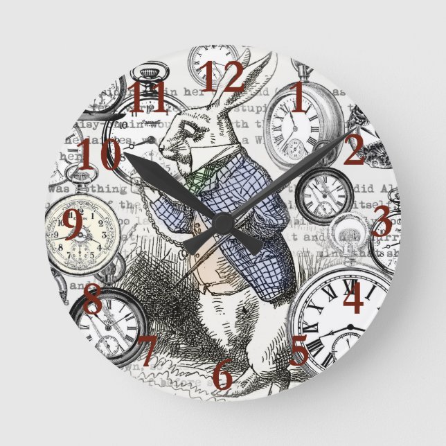 White Rabbit Alice in Wonderland Clocks (Front)