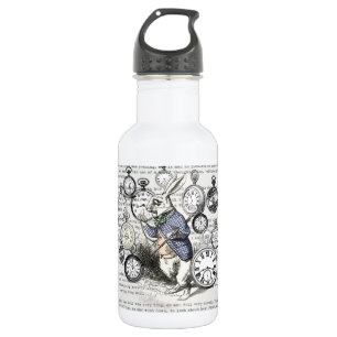 White Rabbit Alice in Wonderland Clocks 532 Ml Water Bottle