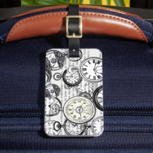 White Rabbit Alice in Wonderland Clocks Luggage Tag