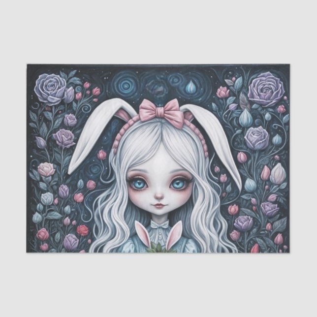 White Rabbit Alice in Wonderland Decoupage Paper (Front)