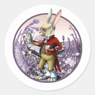 White Rabbit   Alice in Wonderland Easter  Classic Round Sticker
