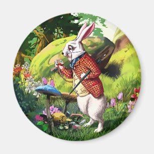 White Rabbit  Alice in Wonderland Easter Magnet