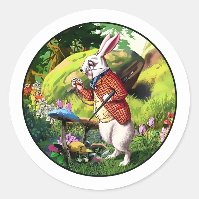 White Rabbit |Alice in Wonderland Easter Stickers (Front)