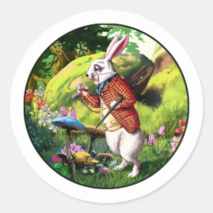 White Rabbit  Alice in Wonderland Easter Stickers