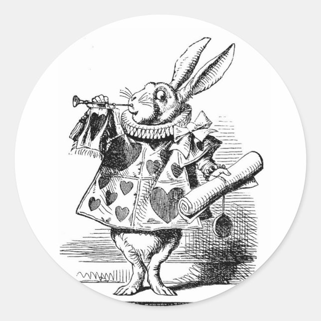 White Rabbit Alice In Wonderland Herald Stickers (Front)