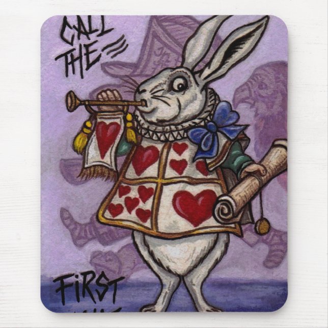WHITE RABBIT Alice in Wonderland Mouse Pad (Front)