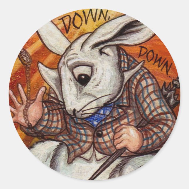 WHITE RABBIT Alice in Wonderland Sticker (Front)