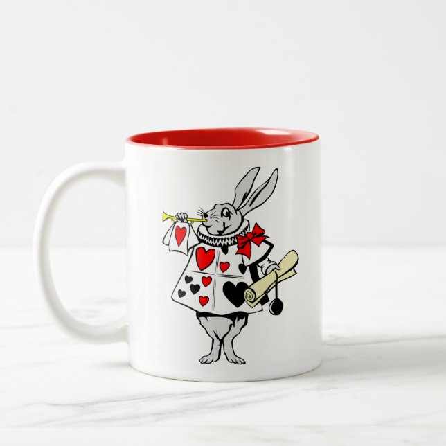 White Rabbit Alice in Wonderland Two-Tone Coffee Mug (Left)
