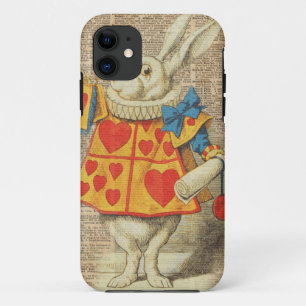 White Rabbit Alice in Wonderland Vintage Artwork iPhone 11 Case