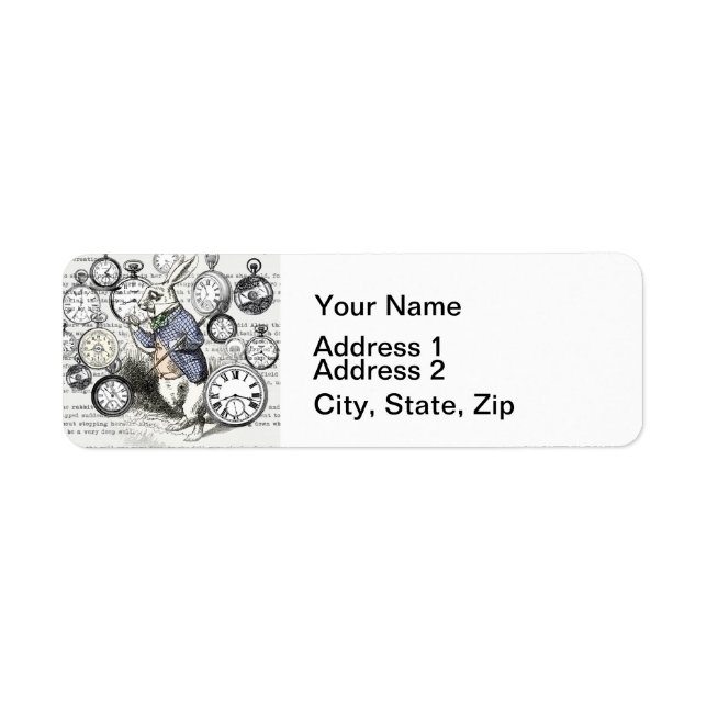 White Rabbit Alice Wonderland Clocks Art (Front)