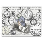White Rabbit Alice Wonderland Clocks Art