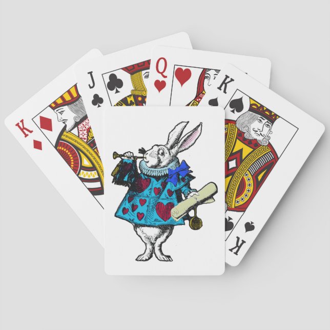 White Rabbit Alice Wonderland Deck Playing Cards (Back)