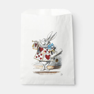 White Rabbit Alice Wonderland Hearts Tote Favour Bags
