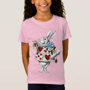 White Rabbit Alice Wonderland Rabbit of Hearts T-Shirt