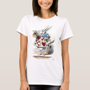 White Rabbit Alice Wonderland Rabbit of Hearts T-Shirt