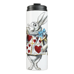 White Rabbit Alice Wonderland Rabbit of Hearts Thermal Tumbler