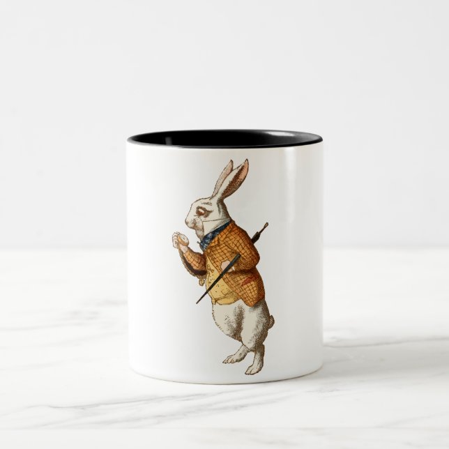 White Rabbit (Alice's Adventures in Wonderland) Two-Tone Coffee Mug (Center)