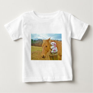 White rabbit and blonde yellow horse baby T-Shirt