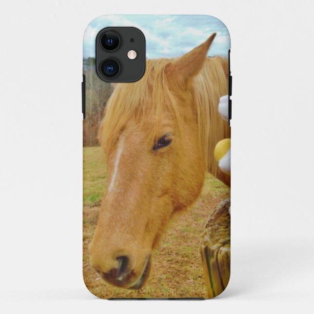 White rabbit and blonde yellow horse Case-Mate iPhone case (Back)