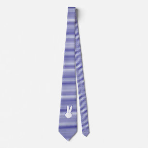 White Rabbit and Blue stripes pattern Tie