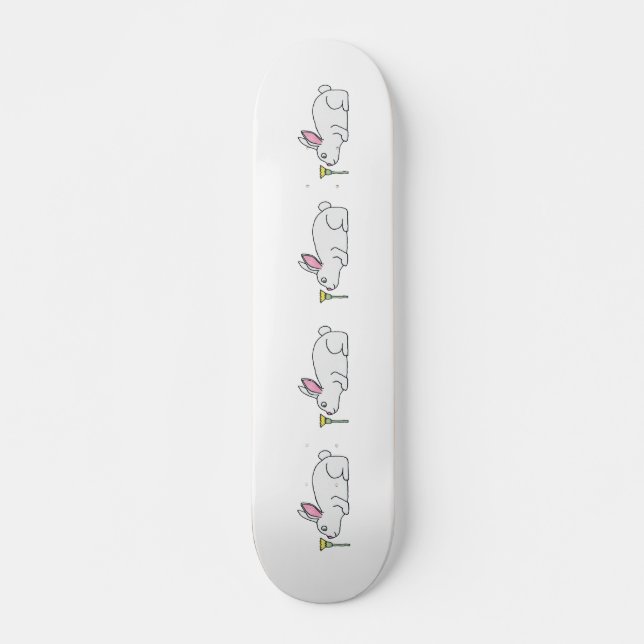 White Rabbit and Flower. Skateboard (Front)