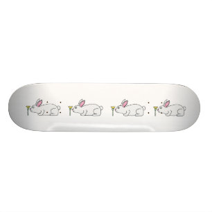 White Rabbit and Flower. Skateboard