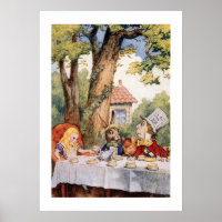 White Rabbit and Hatter Vintage Alice Wonderland