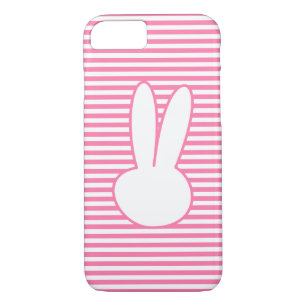 White Rabbit and Pink stripes pattern iPhone 8/7 Case